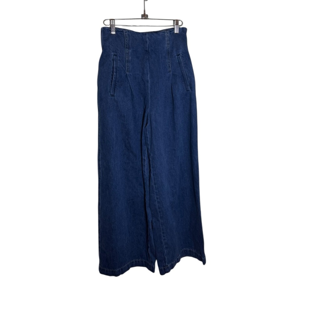 Rosetta Getty HIGH RISE WIDE LEG PANT - DENIM 2 - Picture 2 of 7
